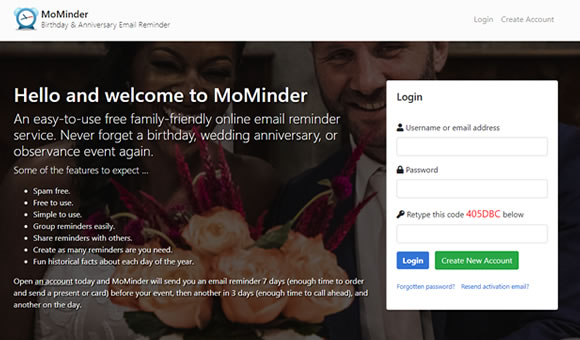 Birthday and anniversary reminder by MoMinder 2.0