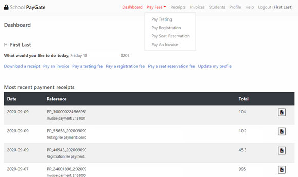 Online payment gateway system API integration with Oracle Fusion